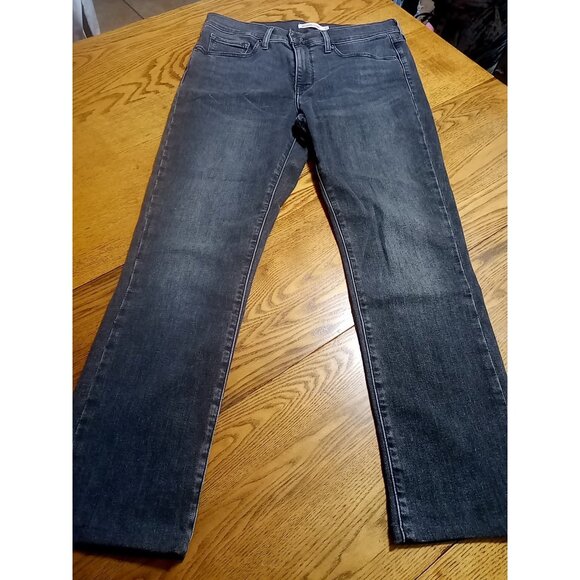 LEVI STRAUSS Jeans Womens 31 BLACK Faded SHAPING STRAIGHT Preowned Denim Work - Picture 1 of 10
